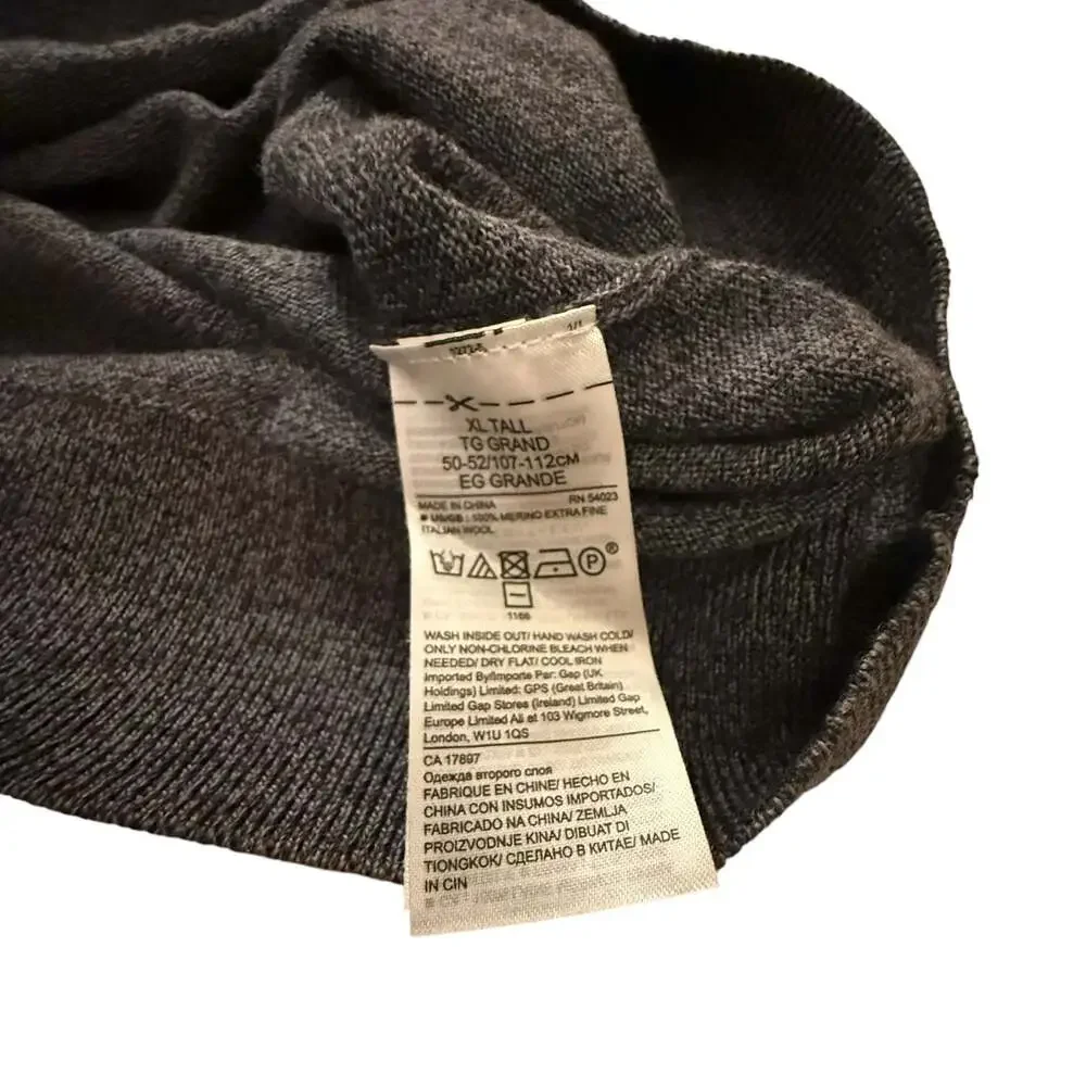 Banana Republic Italian Merino Wool Raglan Crewneck Sweater Tall XL